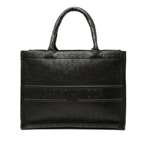 Pre-Loved Dior Medium Oblique Embossed Leather Book Tote